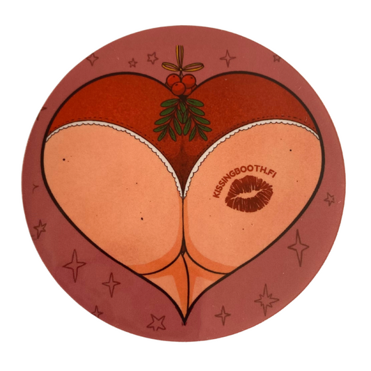 Christmas sticker kiss my ass mistletoe